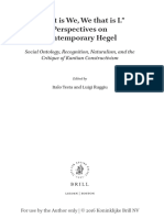 "I That Is We, We That Is I." Perspectives On Contemporary Hegel
