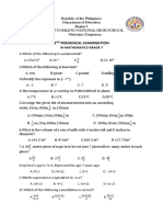 2 Periodical Examination: in Mathematics Grade 7