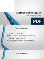 Methods of Research Lesson 1