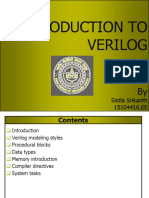 Introduction To Verilog: Sistla Srikanth 15104416, EE