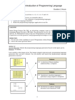 ACTIVITY 1: Introduction of Programming Language: Duration: 2 Hours