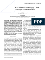 Research On Risk Evaluation in Supply Chain Based On Grey Relational Method