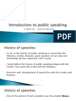 Introduction To Public Speaking