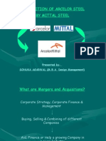 Acquisition of Arcelor Steel by Mittal Steel: Presented by-SONUKA AGARWAL (M.B.A. Design Management)