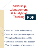 Leadership, Management & Analytical Thinking