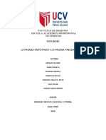 La Prueba Anticipada La Cual Es Ordenada y Dirigida Por El Juez de La Investigación Preparatoria Donde Es La Actuación Del Medio Probatorio