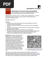 Enhancing Oil Recovery Using Nanoparticles: Supervisors: Prof. Paul W.J. Glover