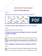 Interview Questions Related To Pipes Supports:-: 1. What Are The Criteria For Pipe Supporting?