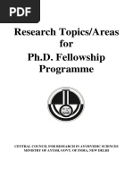 Research Topics/Areas For Ph.D. Fellowship Programme