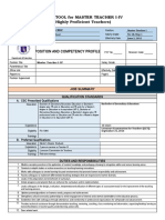 Position and Competency Profile: Rpms Tool For Master Teacher I-Iv (Highly Proficient Teachers)