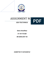 Assignment No 1: Geo Tectonics