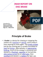 Seminar Report On Disc Brake: Submitted by