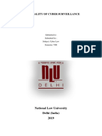 THE Legality OF Cyber Surveillance: National Law University Delhi (India) 2019