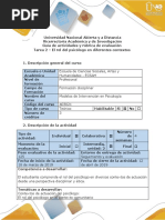 Guía de Actividades y Rúbrica de Evaluación - Tarea 2 - El Rol Del Psicólogo en Diferentes Contextos