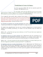 Tawhid 3 Mention Du Tawhid Dans Le Coran Et Sounna Partie 1 PDF