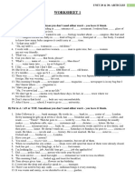 Articles Worksheet