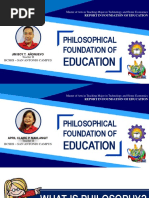 Philosophical Foundation Of: Education