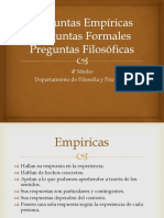 Preguntas Empiricas Formales y Filosoficas