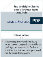 Improving Multiple Choice Test Items Through Item Analysis: Mae Biñas Angeles