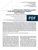 Study of Physico-Chemical Factors Affecting The Growth of Cell-Culture Adapted Bovine Rotavirus Strain of Pakistan