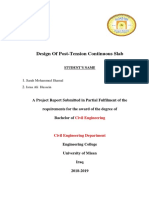 Design of Post-Tension Continuous Slab