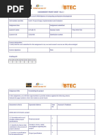 Assignment Front Sheet : Qualification BTEC Level 5 HND Diploma in Computing and Systems Development