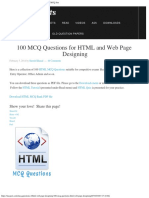 100 MCQ Questions For HTML and Web Page Designing MCQ Sets