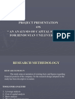 Project Presentation ON " An Analysis of Capital Structure For Hindustan Unilever Limited."