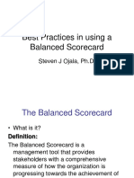 Best Practices in Using A Balanced Scorecard: Steven J Ojala, PH.D