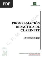 Programacion Didactica de Clarinete - Curso 2018-19 PDF