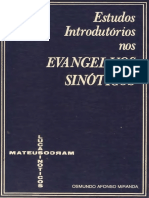 Estudos Introdutórios Nos Evangelhos Sinóticos - Osmundo Afonso Miranda - Cultura Cristã PDF