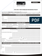 Bharti Axa Car Insurance Proposal Form