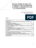 Fundamentos Teóricos para Una Gestión Turística Del Patrimonio Cultural Desde La Perspectiva de La Autenticidad