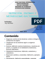  Nutrición, Enzimas y Metabolismo Bacteriano