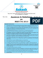 Answers & Solutions: NEET-UG 2013