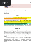 A Comparison of The Metacognitive Reading Strategies Used by EFL and ESL Readers