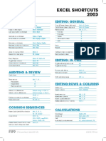 Excel Shortcuts 2003: Editing: General Navigation