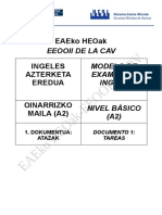 Eaeko Heoak: Eeooii de La Cav Modelo de Examen de Inglés