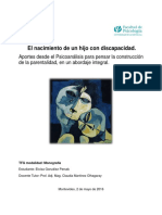 El Nacimiento de Un Hijo Con Discapacidad - Aportes Desde El Psicoanálisis para Pensar La Construcción de La Parentalidad en Un Abordaje Integral