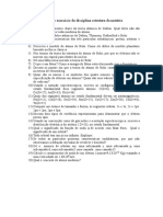 1 Lista de Exercício Da Disciplina Estrutura Da Matéria