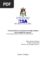 Escenarios de Daño Sísmico de La Ciudad de Cuenca