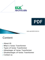 Apex Electricals - PPT For Variac Transformer