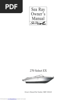 Sea Ray Owner's Manual: 270 Select EX