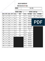 Paper: Biological Sciences Code: BL: Jam 2019 Answer Key