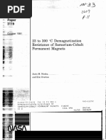 Nasa Technical Paper 3T!9: 23 To 300 0C Demagnetization Resistance of Samarium-Cobalt Permanent Magnets