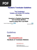 Paediatric Transfusion Guidelines