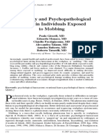 Personality and Psychopathological Profiles in Individuals Exposed To Mobbing