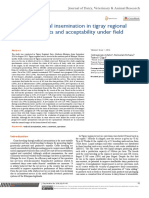 Status of Artificial Insemination in Tigray Regional State, "Constraints and Acceptability Under Field Condition"