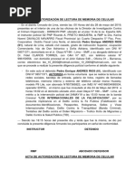 Acta de Autorización de Lectura de Memoria de Celular