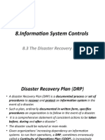 8.information System Controls: 8.3 The Disaster Recovery Plan